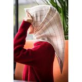 % 57 İpek % 43 Viskon Twill İpek Minik V Desenli Beyaz Renkli 90X90 Eşarp Dikim Şekli : El Dikişi