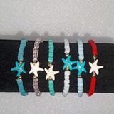 ( 6 X ADET ) 1 SET RENKLİ BONCUKLAR EVİN YILDIZI ÇİFT RENK BABY KESİM SERİ BİLEKLİK ( BABY SIZE )