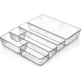 ® 6'li Şeffaf Çekmece Düzenleyici Seti – Plastik Organizer Kutular | Makyaj, Ofis, Mutfak ve B - Genel - Çok Renkli