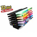 🖍️✨ 72 Slot Dev Kapasiteli Marker Kalem Standı 🎨🖊️ Masaüstü Kalem Organizeri 📚 Çok Bölmeli