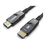 - 8K HDMI AOC Fiber Kablo - Hdmi 2.1 Standart - 48Gbps, 8K 60Hz, 4K 120Hz, 4K 60Hz, eARC, HDR, D-HDR, HDCP2.3, Dolby Vision, Dolby Atmos (5 Metre)