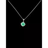 💚👁️ 925 Ayar İthal Gümüş Yeşil Nazar Boncuğu Kolye Mint Yeşili & Mavi Göz Pendant Şık Tasarım