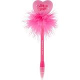 - Açık kalpli tükenmez kalem, Love is Magic, pembe mürekkep, çocuklar ve yetişkinler için LED kalem, uç 0,7 mm, kalp