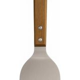 ® Ahşap Saplı Paslanmaz Çelik Spatula 24CM Eğilimli Çok Amaçlı Mutfak Spatulası | Izgara - Beyaz