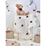 & Bestie Çilek DESENLI%100 Pamuk Müslin Bebek Battaniyesi – Oeko-Tex Sertifikalı, 75X75 Cm, Nefes Alabilir, Yumuşak Örtü - 0-Kahverengi - 0 - 1 Ay