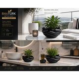 🖤🌿 Bitkitürk El Formlu Beton Saksı | 19 cm | Dekoratif Sukulent ve Iç Mekan Bitki Saksısı | Premium Tasarım | Çok Amaçlı Organizer