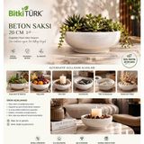 🌿 Bitkitürk El Yapımı Beton Saksı 20 cm | Bonsai Saksısı | Sukulent Saksısı | Dekoratif Kase | Modern Beton Dekor