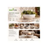 🌿 Bitkitürk El Yapımı Beton Saksı 20 cm | Bonsai Saksısı | Sukulent Saksısı | Dekoratif Kase | Modern Beton Dekor