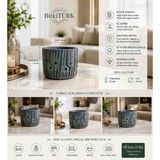 🌿 Bitkitürk Kütük Dokulu El Yapımı Beton Saksı – Dekoratif Modern Sukulent ve Bonsai Saksısı 14X12 cm