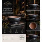 🖤 Bitkitürk Premium Siyah Beton Saksı – Modern Bonsai, Sukulent ve Kaktüs Saksısı 20X9 cm