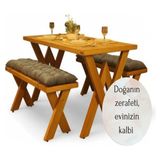 -Crema-Ahşap Kütük Yemek Masası / Toplantı Masası / Çalışma Masası - Ceviz - 80 X 200
