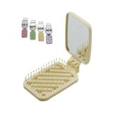 ® Dikdörtgen Katlanır Aynalı Tarak – Çocuk ve Yetişkin Kullanımı Için | Çanta Boy, Taşınabilir, Ergonomik Plastik Tarak (17,5 Cm) – Katlanır Ayna ve Delikli Tasarım Karışık Renk - Option-1