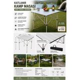 🏕️ Exent Katlanır Alüminyum Kamp Masası – Hafif, Dayanıklı ve TAŞINABILIR-70X70 cm - xx - Renkli