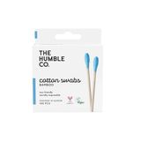 - Humble Brush Cotton Swabs - Blue, Bambu Kulak Çubuğu Mavi, Çevre Dostu Pamuklu Kulak Çubukları, Plastik İçermeyen Ambalaj, Doğal Renkli Pamu