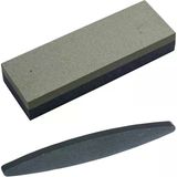 ® İkili Bileme Taşı Seti – Kalın Dikdörtgen 200X50x25 Mm & İnce Oval Tırpan Bileme Taşı 229 Mm | Bıçak, Balta,Makas,Satır, Tırpan, Keser Bileyici Doğal Taş Seti