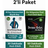 🔥💪 Illa Life 2’li Paket | Büyük Boy Isı Bant 25’li + Dermo-Relax Soğutucu Diz & Bacak Bandı 10’lu ❄️💙 - Yetişkin - Ten
