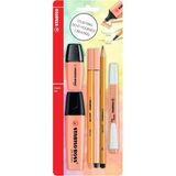 - Kalem Seti - Tek Pastel Renk - 6'Lı Set - Turuncu - Çok Renkli