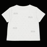 👕 Kız Çocuk Tişörtü – Mın Mın Taşlı Desen - Beyaz - 12 - 13 Yaş