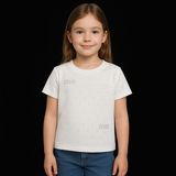 👕 Kız Çocuk Tişörtü – Mın Mın Taşlı Desen - Beyaz - 9 - 10 Yaş