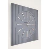- Lines Effects Serisi Özel Tasarım Duvar Saati - Gri ve Gümüş - 50x50 cm