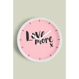 ' Love More '' Yazıllı Modern Tasarım Duvar Saati - 25cm - Önü Camlı Beyaz Kasa - Sessiz Mekanizma, JH0293S25BKP