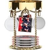 ' Lü Espresso Fincan Seti - Carousel - Siyah Beyaz Renk - Renkli - 0 - 200 ml