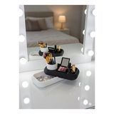 | Makyaj Ve Takı Düzenleyici - Çift Katmanlı Vanity Organizer (Siyah & Beyaz)