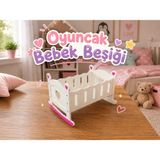 🎀 Mini Oyuncak Bebek Beşiği - Beyaz