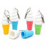 🍦 Mini Saklama Külahı Anahtarlık – Döner Kapaklı – Sert Plastik – Gizli Hazneli