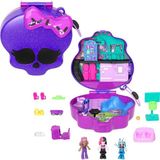 ™ Monster High Temalı Kompakt Oyun Seti 3 Mikro Bebek ve 10 Aksesuar Bulunan, Açıldığında Li - Çok Renkli