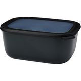 - Multi Bowl Cirqula Rectangular - Kapaklı Saklama Kabı - Buzdolabı Için Hava Geçirmez Saklama Kutusu, Mikrodalga Fırın Kabı ve Saklama Kabı Olarak Uygundur - 3000 ml - Nordic Black
