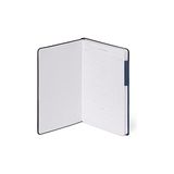 - Not Defteri, Puantiyeli, Orta, 192 Sayfa, Yumuşak Pu Kapak, Fsc® Sertifikalı Kağıt, Beyaz Kağıt 100 G/m², Çift Kitap Ayracı, Lastik Bant, 13 x 21 Cm, Renk Galaktik Mavi - Standart