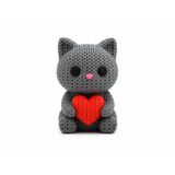 ?❤️? Örgü Dokulu Dekoratif Kalpli Kedi Figürü Modern Masa Süsü Ev Ofis Dekoru Kitaplık Dekorasyon