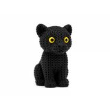 ?⬛? Örgü Dokulu Dekoratif Siyah Kedi Figürü Modern Masa Süsü Ev Ofis Dekoru Raf Kitaplık Dekorasyonu Vitrin