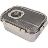 ® Paslanmaz Çelik Saklama Kabı, Tarih Indikatörlü Sızdırmaz Bento Yemek Kabı, Kilitli Kapaklı Ev Akıllı Gıda Koruyucu Sefer Tası (1.6lt Dikdörtgen) - Çok Renkli - Standart