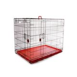 -PETS TEL KAFES İKİ KAPILI KIRMIZI 122X76X84 CM
