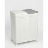 ® Premium Katlanabilir Tekerlekli Çamaşır Sepeti - 100 Litre Çift Bölmeli Çok Amaçlı Düzen - Çok Renkli