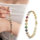 💎 Premium Parlak Altın Renk 8 Mm Çakra Taşlı Çiçek Model Bijuteri Kadın Bileklik 3183Kbv6d1 (~18Cm)