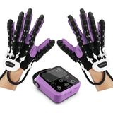( Sağ ve Sol El ) El ve Parmak Rehabilitasyon Robot Eldiveni - Fizik Tedavi ve Inme Egzersiz Cihaz - Mor