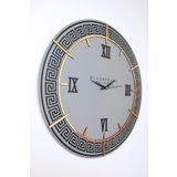 - Salon Stili Gri ve Altın Duvar Saati - 50x50cm