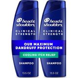 & Shoulders Klinik Mukavemet Kepek Şampuanı, Selenyum Sülfür Kepek Savunması, Yoğun Kaşıntı Giderici, Soğutma Mentolü, 13.5 Fl Oz Her Biri, 2'li Paket