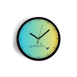 ' Smile '' Yazılı Modern Tasarım Duvar Saati - 30cm - Önü Camlı Siyah Kasa - Sessiz Mekanizma, JH0232S30SKP