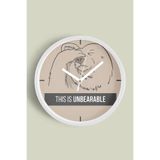 ' This Is Unbearable'' Yazıllı Modern Tasarım Duvar Saati - 35cm - Önü Camlı Beyaz Kasa, JH0322S35BKP