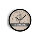 ' This Is Unbearable'' Yazıllı Modern Tasarım Duvar Saati - 35cm - Önü Camlı Siyah Kasa, JH0322S35SKP
