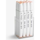 : Touch Twin Brush Marker : Fırça Uçlu Markör Kalem Seti : 12 Renk (Ten Renkleri) - Karışık Renk
