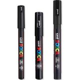 - Ultra Ince - Ince Boya Marker Kalem Seti - Pc-1mr, Pc-1m, Pc-3m - Siyah Mürekkep - 3'lü Paket - Standart