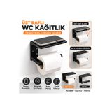? Üst Raflı Tuvalet Kağıdı Askılığı | Telefon Koyulabilir Wc Kağıtlık | Sert Plastik Duvar Tipi