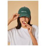 ' Wild & Free '' Yazılı Unisex Nakışlı Ayarlanabilir Şapka - Koyu Yeşil