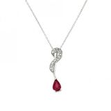 0.06 ct Pırlanta Yakut Kolye