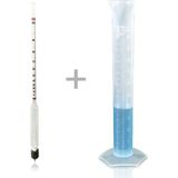 0-100 Uzun Form Alkolmetre Hidrometre 250ML Mezür Seti - Seçenek 1
